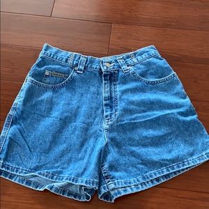 blue denim shorts
